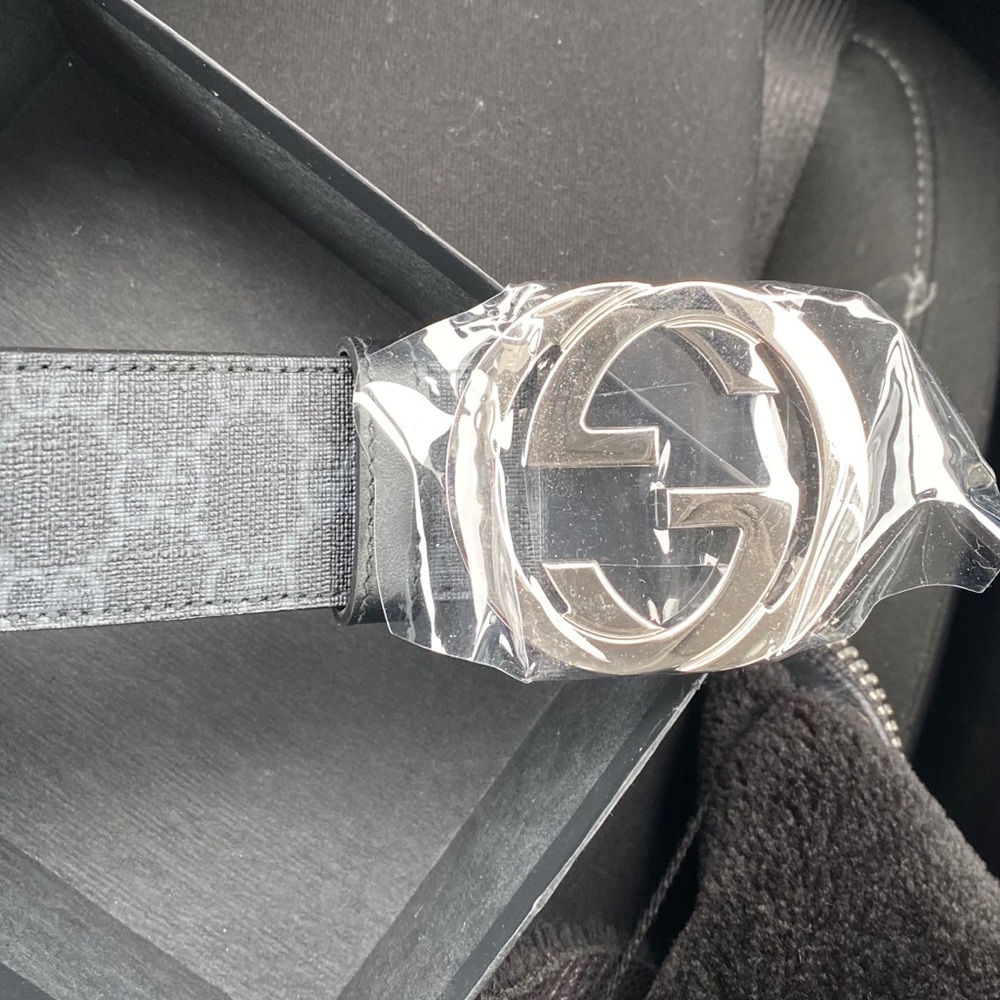 Double G Canavas Gucci Belt - Picture 2 of 5